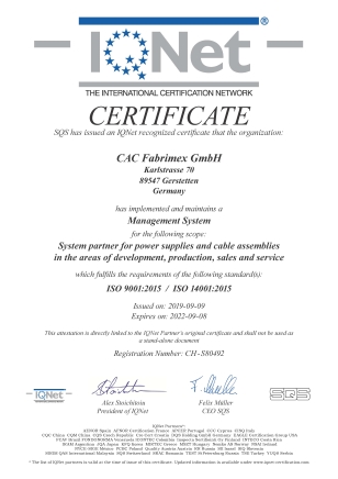 CAC ISO9001 14001 2015 iq